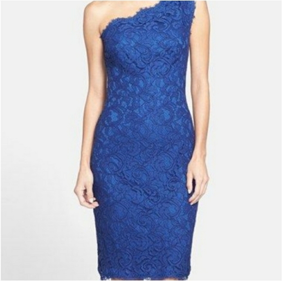 Tadashi Shoji cobalt blue lace dress (size 16) - Picture 3 of 4